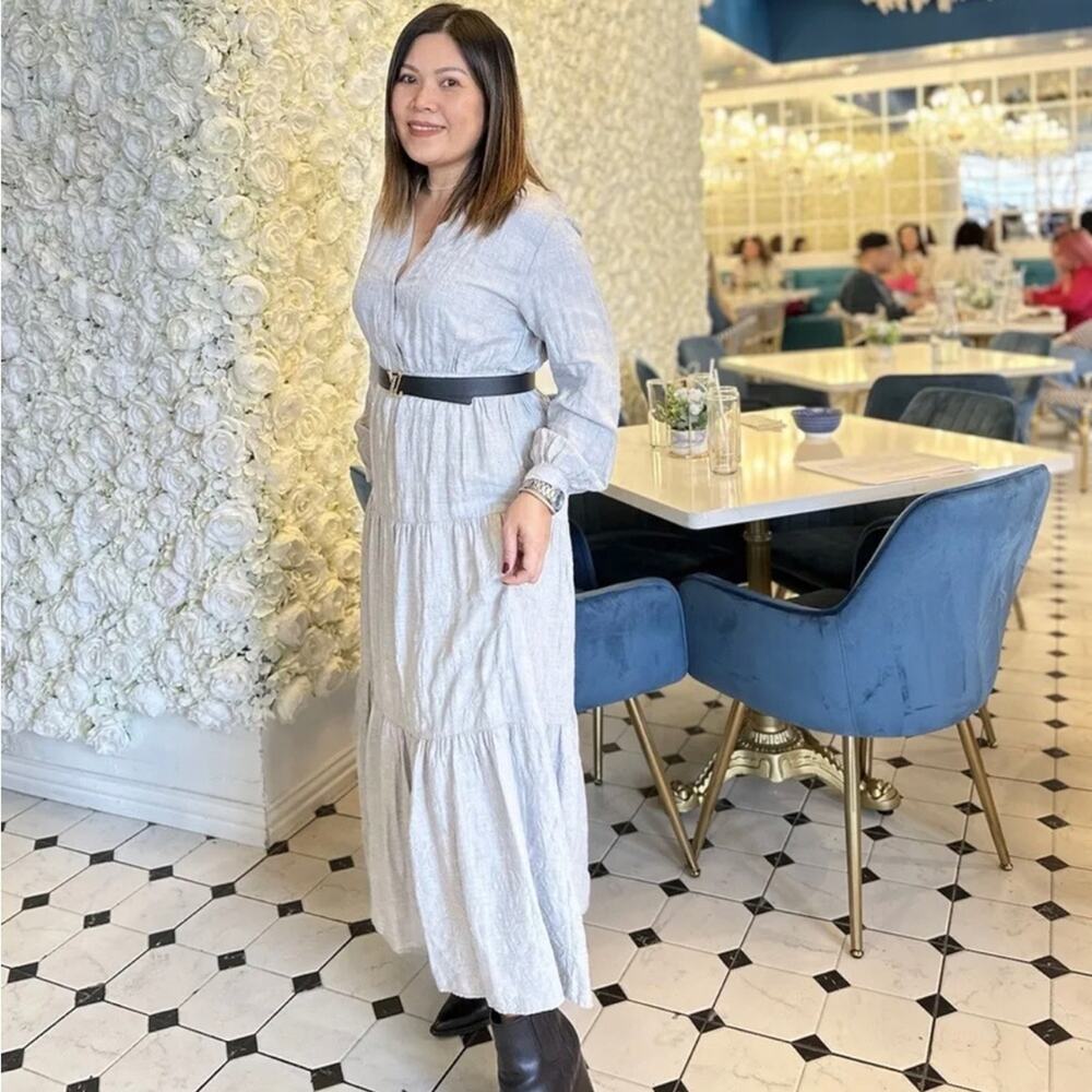 ZARA EMBROIDERED TIERED MIDI DRESS